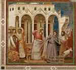 Giotto di Bondone - Jesus vertreibt die Wechsler aus dem Tempel (Freskenzyklus aus dem Leben Jesu)
