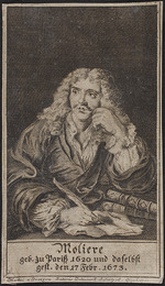 Unbekannter Künstler - Porträt des Dichters Moliére (1622-1673)
