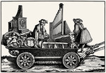 Burgkmair, Hans, der Ältere - Paul Hofhaimer (1459-1537) auf einem Wagen mit mit Regal und Positiv. (Triumphzug Kaiser Maximilians I.)