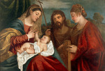 Tizian, (Schule) - Madonna und Kind mit Johannes dem Täufer und der Heiligen Cäcilia