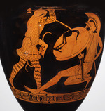 Alkimachos Maler - Kampf zwischen einer Amazone und einem Griechen. (Nolanische Amphora)