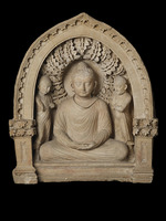 Zentralasiatische Kunst - Buddha und zwei Mönche