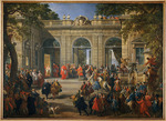 Pannini (Panini), Giovanni Paolo - König Karl III. besucht Papst Benedikt XIV. im Kaffeehaus des Palazzo del Quirinale