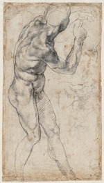 Buonarroti, Michelangelo - Männlicher Akt, sich nach rechts wendend