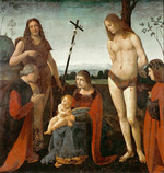Boltraffio, Giovanni Antonio - Madonna und Kind mit den Heiligen Johannes dem Täufer und Sebastian (Pala Casio)