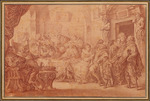 Cochin, Charles-Nicolas, der Jüngere - Interieur mit einer Hochzeitsgesellschaft. Aus dem Leben von Henry IV.