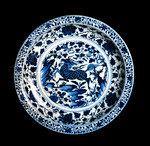 Orientalische angewandte Kunst - Teller mit Darstellung eines Qilin