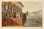 Debret, Jean-Baptiste - Akklamation Pedros I. in Rio de Janeiro am 12. Oktober 1822. Aus Voyage pittoresque et historique au Brésil