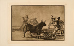 Goya, Francisco, de - La Tauromaquia: Der Pöbel reizt den Stier mit Lanzen, Sticheln, Banderillas und anderen Waffen