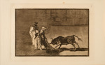 Goya, Francisco, de - La Tauromaquia: Die Mauren reizen den Stier in der Arena mit ihrem Burnus