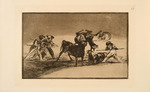 Goya, Francisco, de - La Tauromaquia: Die Mauren nehmen Esel als Schutz, um sich gegen den Stier zu verteidigen