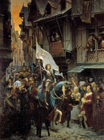 Scherrer, Jean-Jacques - Jeanne d'Arc kehrt nach dem Sieg über Engländer nach Orleans zurück und wird von der Bevölkerung bejubelt