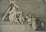 Unbekannter Künstler - Der Enkel des Judas schickt Christus erneut nach Golgatha (Plakat der weißen Garde)