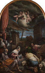 Bassano, Jacopo, il vecchio - Die Anbetung der Hirten mit Heiligen Victor und Corona