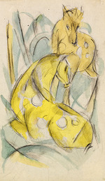 Marc, Franz - Zwei gelbe Tiere (Zwei gelbe Rehe)
