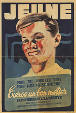 Unbekannter Künstler - Junger Mann, übe einen guten Beruf aus, indem du zu La Relève beiträgst. Propagandaplakat des Vichy-Regimes 
