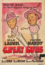 Unbekannter Künstler - Filmplakat Dick und Doof - Schrecken der Kompanie (Great Guns) von Monty Banks
