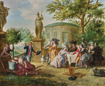 Lafrensen, Niclas - Vornehme Gesellschaft beim Festmahl in einem antiken Garten