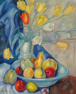 Friesz, Achille-Emile-Othon - Stillleben mit Früchten und Tulpen