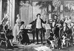 Borckmann, August - Beethoven und das Rasumowsky-Quartett: Ludwig van Beethoven beim Dirigieren eines kammermusikalischen Werkes