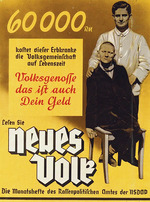 Hintze, H.G. - Plakat für die Monatshefte Neues Volk des Rassenpolitischen Amtes der NSDAP 