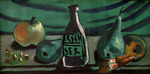 Beckmann, Max - Stillleben mit Apfel und Birne (Stillleben mit Kirschwasserflasche)