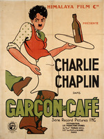 Unbekannter Künstler - Filmplakat Charlot garçon de café (Caught in a Cabaret) von Mabel Normand