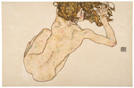 Schiele, Egon - Kauernder Rückenakt