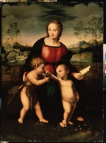 Italian, second half 16th cen. - Virgin and child with John the Baptist as a Boy (after Raphael)