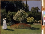 Monet, Claude - A lady in the garden. Sainte-Adresse