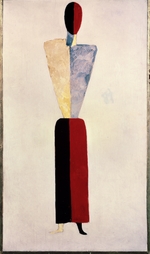 Malevich, Kasimir Severinovich - A girl (Figure on White)