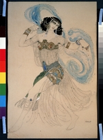 Bakst, Léon - Dance of the seven veils. Costume design for the Ballet The Tragedy of Salome by Florent Schmitt