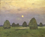 Levitan, Isaak Ilyich - Twilight. The haystacks