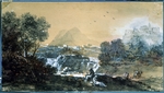 Zuccarelli, Francesco - Landscape with a waterfall