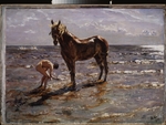 Serov, Valentin Alexandrovich - Bathing the horse