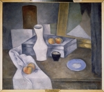 Shevchenko, Alexander Vasilyevich - Still life with apples and blue saucer