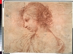 Guercino - Breast portrait of a young female