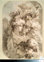 Gandolfi, Mauro - Studies of eight heads