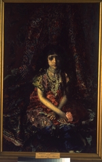 Vrubel, Mikhail Alexandrovich - A girl before a persian carpet