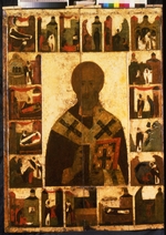 Russian icon - Saint Nicholas with scenes from his life