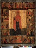 Russian icon - Saint Paraskeva Pyatnitsa with Scenes from Her Life