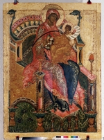 Russian icon - The Virgin The Mountain torn out not by Hands