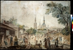 Barthe, Gerard, de la - View of the Serebryanichesky Bath Houses in Moscow