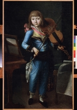 Russian master - A young viola player in blue dress