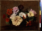 Fantin-Latour, Henri - Roses and Nasturtiums in a Vase