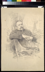Repin, Ilya Yefimovich - Portrait of the author Nikolai Leskov (1831-1895)