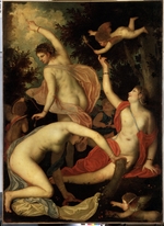 Padovanino - Graces and cupid