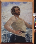 Repin, Ilya Yefimovich - Portrait of the author Leonid Andreyev (1871-1919)
