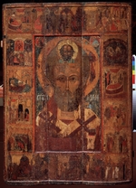 Russian icon - Saint Nicholas with Scenes from His Life