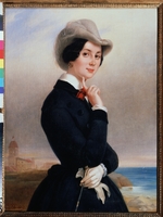 Pluchart, EugÃ©ne - Portrait of the actress of the Imperial theatre Vera Samoylova